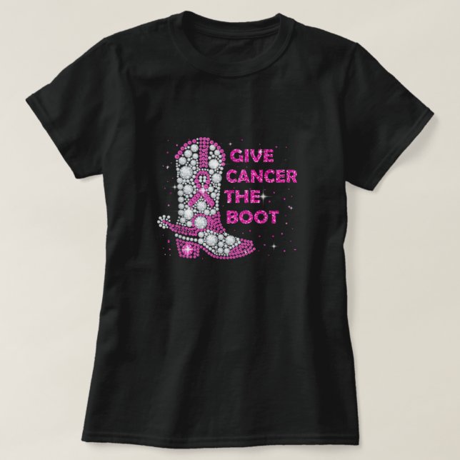 Camiseta Sensibilização Do Cancer De Mama Dê Ao Cancer O Ro (Frente do Design)