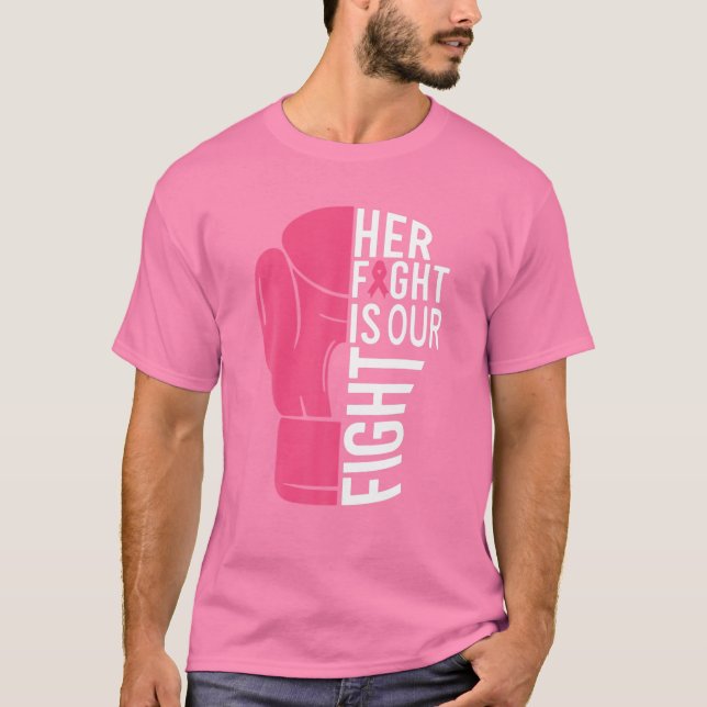 Camiseta Sensibilização Do Cancer De Mama Sua Luta É O Noss (Frente)