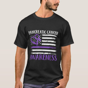 Camiseta Sensibilização do Câncer de pâncreas de bandeira a