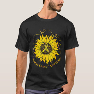 Camiseta Sensibilização do Cancer de Sarcoma Friso Amarelo 