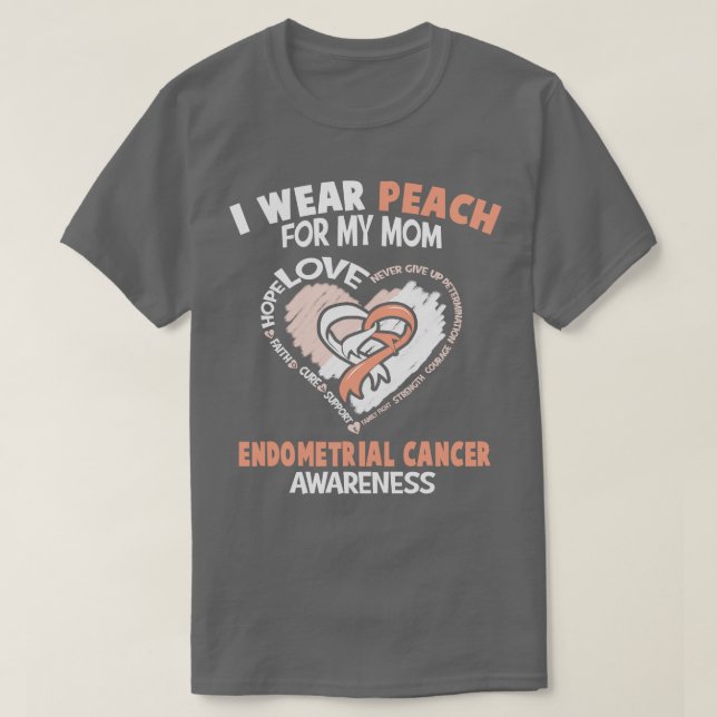 Camiseta Sensibilização Do Cancer Endometrial Eu Visto Peac (Frente do Design)