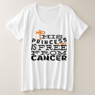 Camiseta SENSIBILIZAÇÃO DO cancer - ESTA PRINCESA ESTÁ LIVR