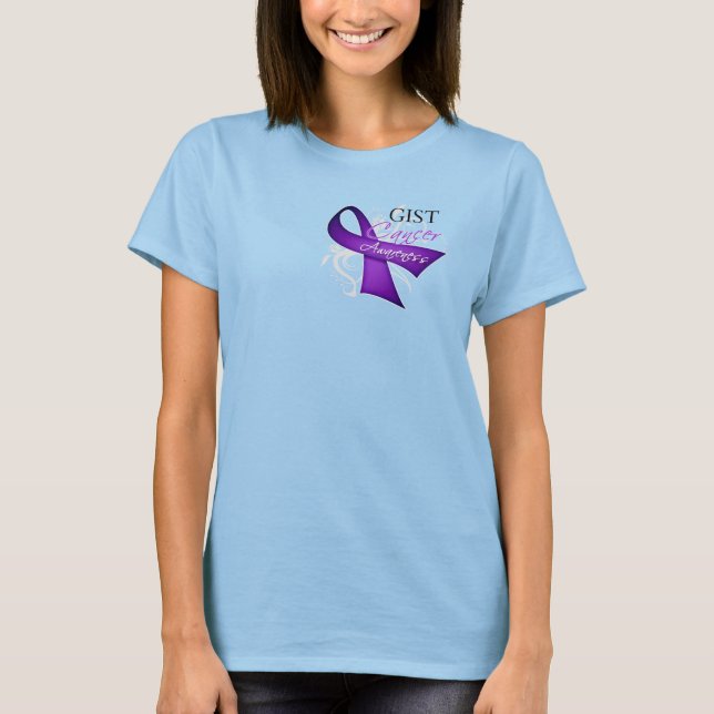 Camiseta Sensibilização do Cancer GIST da Faixa de rolagem (Frente)