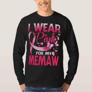 Camiseta Sensibilização do Cancer Mama Eu Visto Rosa Para O