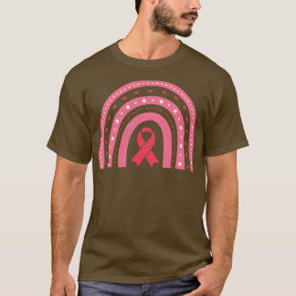 Camiseta Sensibilização do Cancer Mama Rosa Arco-Íris Rosa