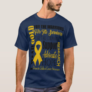 Camiseta Sensibilização Do Cancer Para A Infância Dourada P