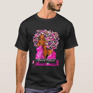 Camiseta Sensibilização do Cancer para as mulheres afro-ame