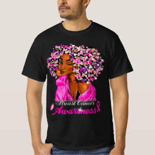 Camiseta Sensibilização do Cancer para as mulheres afro-ame