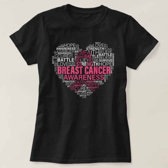 Camiseta Sensibilização do Cancer para combater a esperança (Frente do Design)
