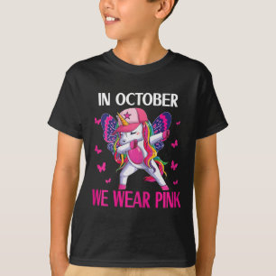 Camiseta Sensibilização Do Cancer Para Crianças Unicórnio