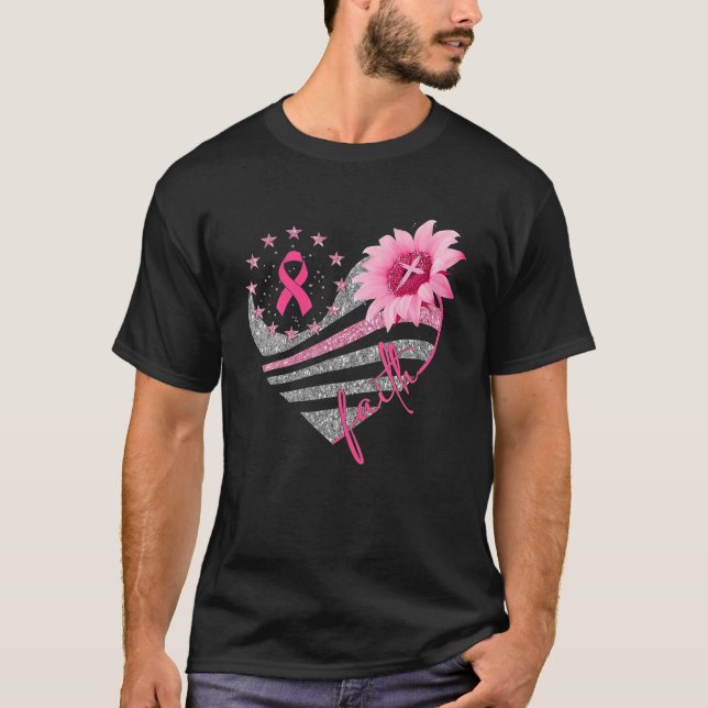Camiseta Sensibilização do Cancer Sol Flor Fé Bling Bli (Frente)