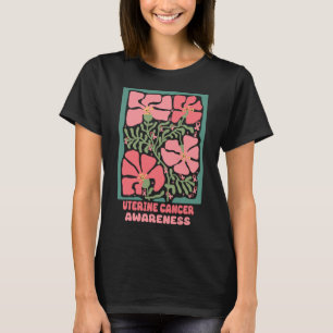 Camiseta Sensibilização do Cancer Uterino Boho Peach Flower