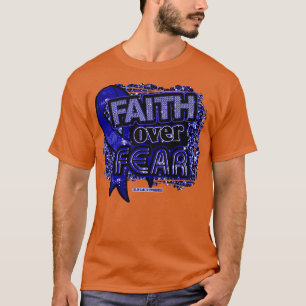 Camiseta Sensibilização do cólon Fé da fita sobre o medo do