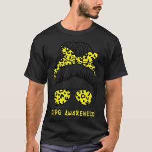 Camiseta Sensibilização do DIPG Mensagem de Cabelo Solto Mu