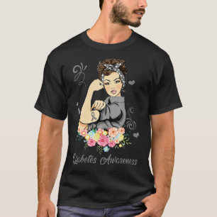 Camiseta Sensibilização do Guerreiro Diabetes Mês Azul E Ri