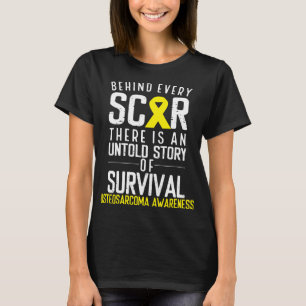 Camiseta Sensibilização do Osteosarcoma com cicatriz amarel