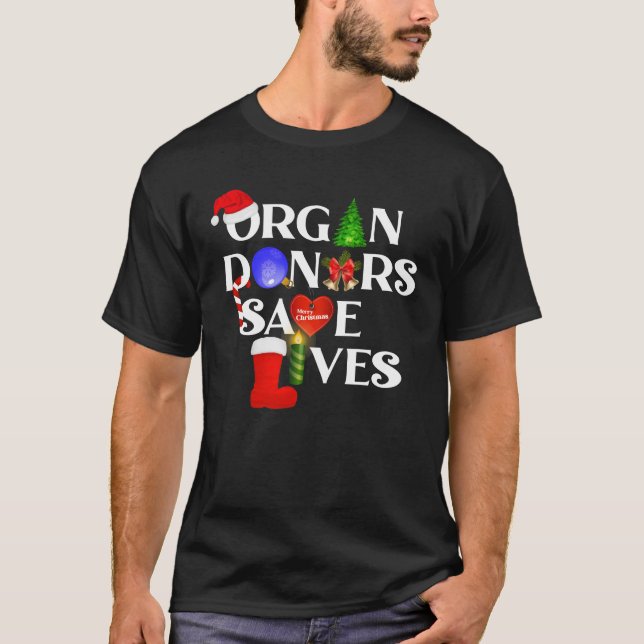 Camiseta Sensibilização dos doadores de órgãos de Natal e d (Frente)