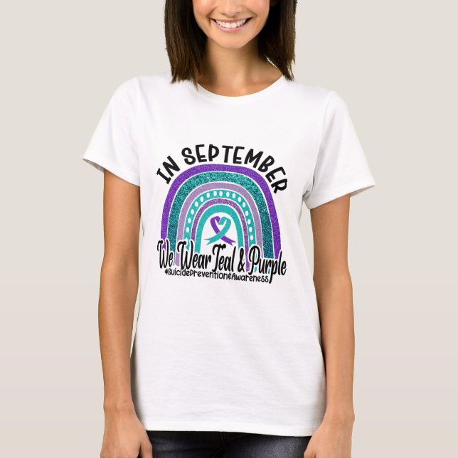 CAMISETA SENSIBILIZAÇÃO E SUICÍDIO TEAL E PURPER (Frente)