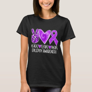 Camiseta Sensibilização Epilepsia Mês Roxo Fita Paz Amor