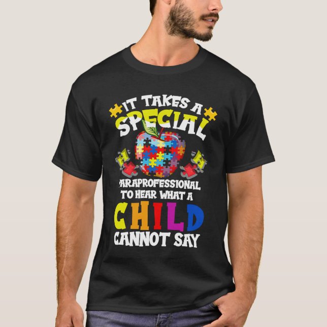 Camiseta Sensibilização Especial do Autismo Paraprofissiona (Frente)