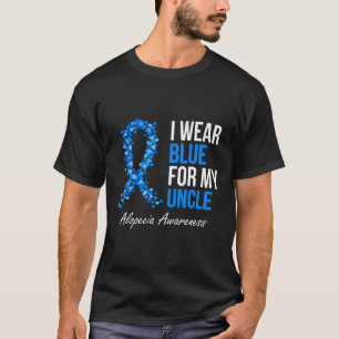Camiseta Sensibilização Eu Visto Azul Para Meu Tio Azul