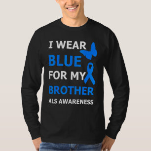 Camiseta Sensibilização Eu Visto Azul Para Minha Fita Irmão