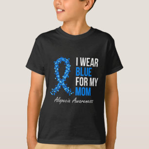 Camiseta Sensibilização Eu Visto Azul Para Minha Mãe Rib Az