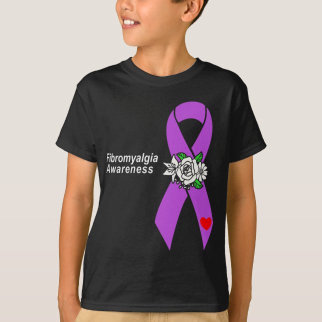Camiseta Sensibilização Flores de Fita Roxas (Frente)