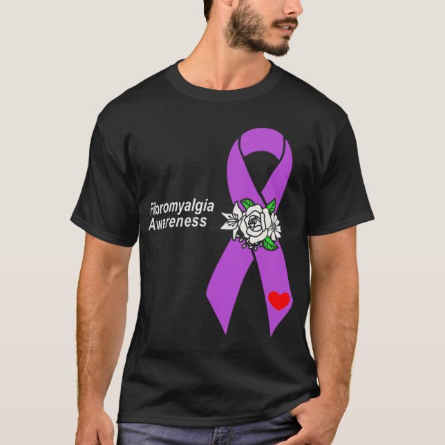 Camiseta Sensibilização Flores de Fita Roxas (Frente)