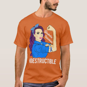 Camiseta Sensibilização Indestrutível do Diabetes Guerreiro