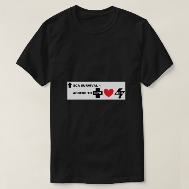Camiseta Sensibilização para a detenção cardíaca súbita (Frente do Design)