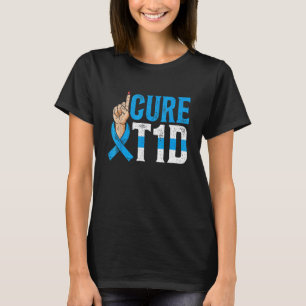 Camiseta Sensibilização para a Diabetes Cura T1d Mês Insuli
