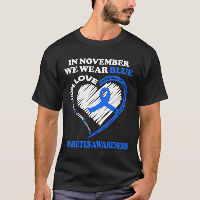 Camiseta Sensibilização para a diabetes em novembro Vestimo (Frente)