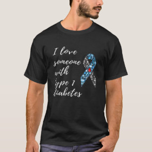 Camiseta Sensibilização Para A Diabetes Eu Amo Alguém Co