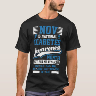 Camiseta Sensibilização para a diabetes Mês T1 T2