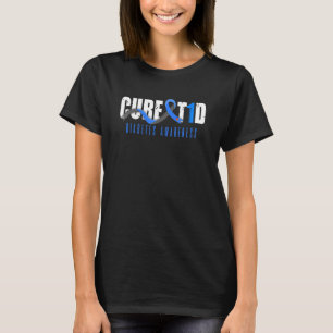 Camiseta Sensibilização para a Diabetes T1D Tipo 1 Insulina