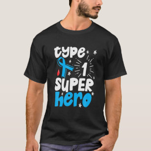 Camiseta Sensibilização para a Diabetes Tipo Um Super-Herói