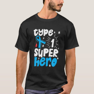 Camiseta Sensibilização para a Diabetes Tipo Um Super-Herói