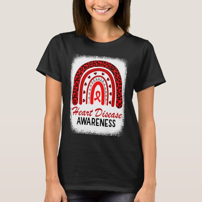 Camiseta Sensibilização para a Doença do Coração Arco-Íris  (Frente)