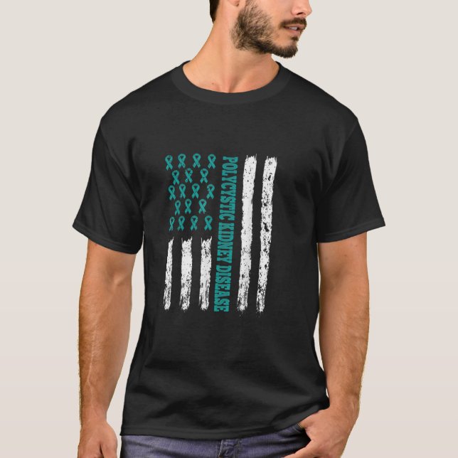 Camiseta Sensibilização Para A Doença Renal Fita Teal Relac (Frente)