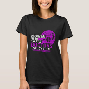 Camiseta Sensibilização para a epilepsia Ondas cerebrais Po