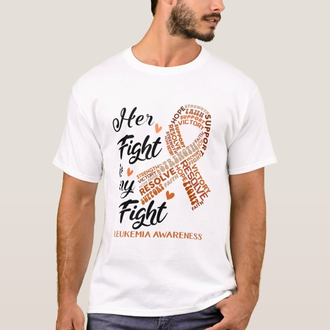 Camiseta Sensibilização para a leucemia A luta dela é a min (Frente)