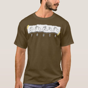 Camiseta Sensibilização para a linguagem de sinais de paz A