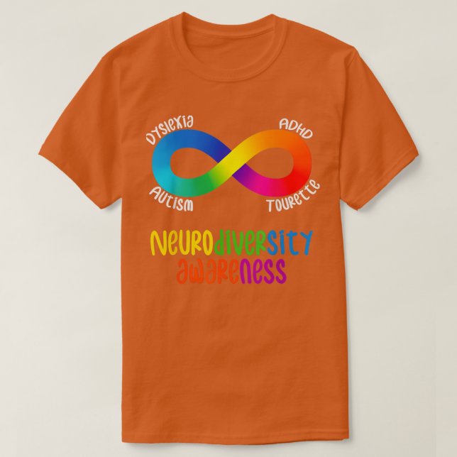Camiseta Sensibilização para a Neurodiversidade ADHD Autism (Frente do Design)