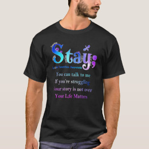 Camiseta Sensibilização para a prevenção suicida Mantenha s