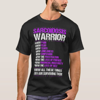 Camiseta Sensibilização para a Sarcoidose Conheço Dor Fita 