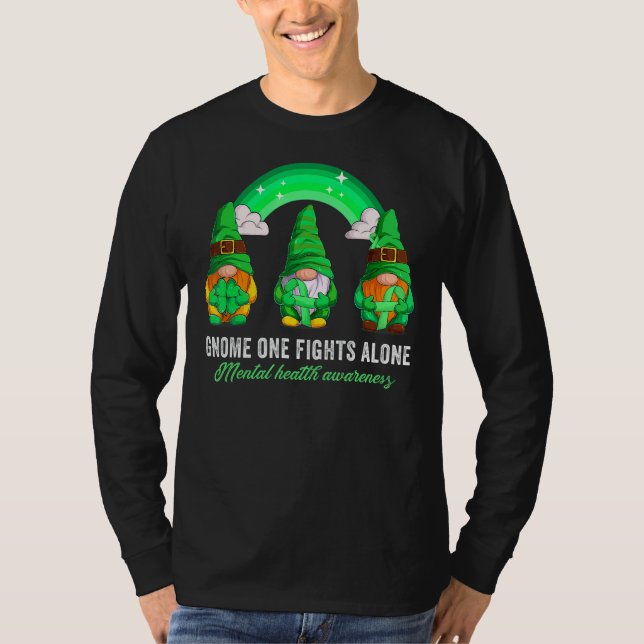 Camiseta Sensibilização para a saúde mental Mês Gnomos Luz  (Frente)