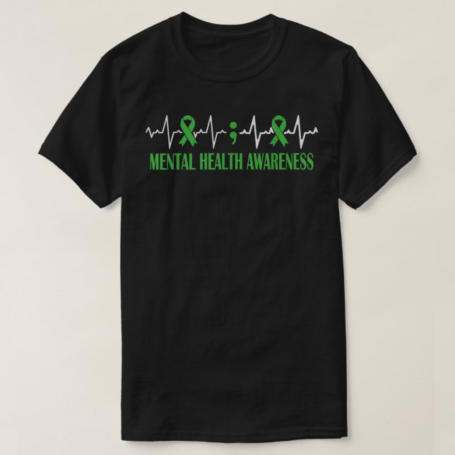 Camiseta Sensibilização para a saúde mental Mês Pulso Verde (Frente do Design)