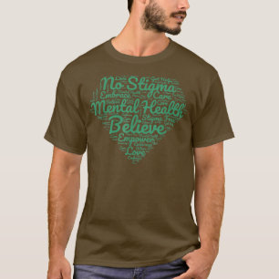 Camiseta Sensibilização Para A Saúde Mental Na Nuvem Verde