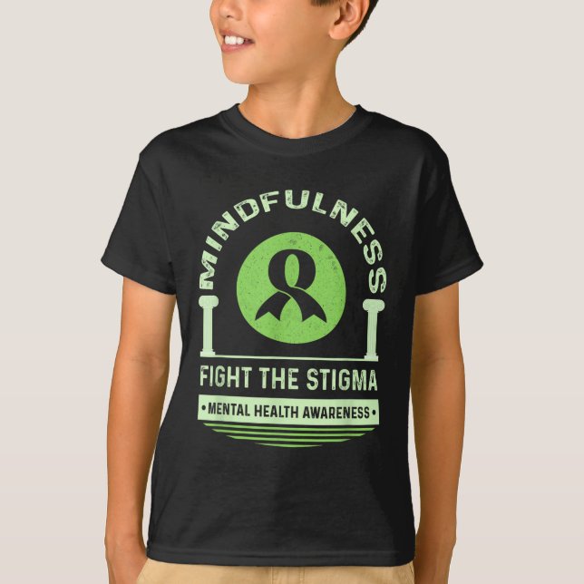 Camiseta Sensibilização Para A Saúde Mental Verde Mês Luta  (Frente)
